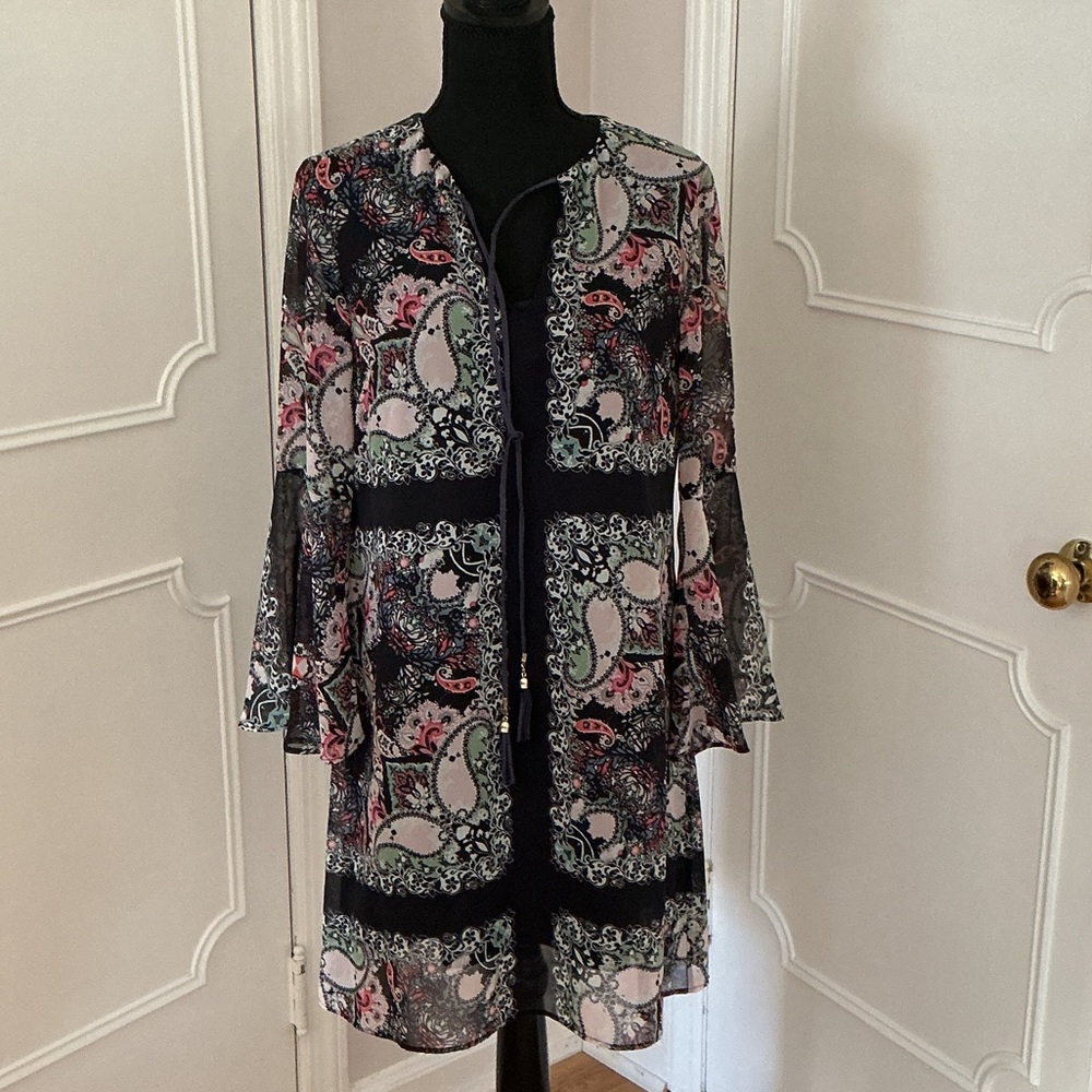 Floral Paisley Open Front elegant dress